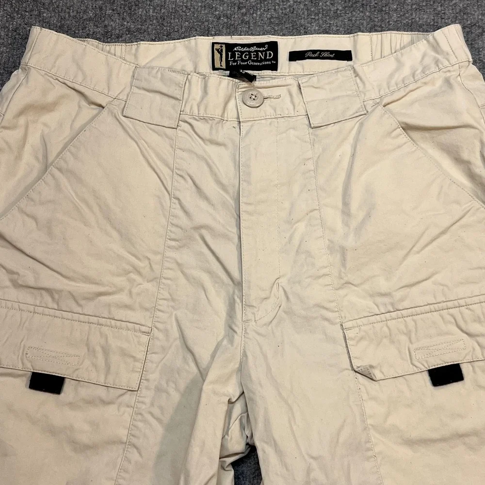 Eddie Bauer Cargo Shorts Mens 32 Beige Earthtech Pack Short Lightweight Travel